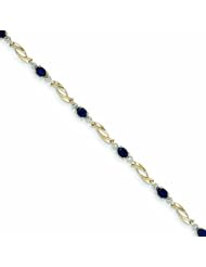 Genuine 14K Yellow Gold Diamond And Sapphire Oval Bracelet 3 Grams Of Gold 100% Satisfaction Guaranteed.