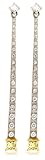 18k Two-Tone Gold White and Yellow Diamond Dangle Earrings (.63 cttw)