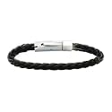 Bracelet Homme Cuir tressé véritable Acier Inoxydable