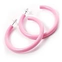 Pink Plastic Hoop Earrings