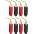 Twist Crimp Toolless Speaker Cable Connectors - Angled Gold Pin MKII - 4 pair pack Regular Angled Gold Pins