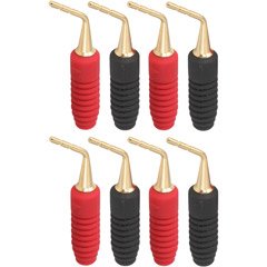 Twist Crimp Toolless Speaker Cable Connectors - Angled Gold Pin MKII - 4 pair pack Regular Angled Gold Pins