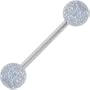 SILVER SNOWBALL Barbell Tongue Ring