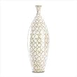 Tall Ivory Scrollwork Vase