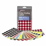 Maco Removable Adhesive Labels, Round, 3/4 Diameter, Yellow
