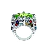 DRAGONFLY RING WITH LEMON CZ CUSHION CENTER
