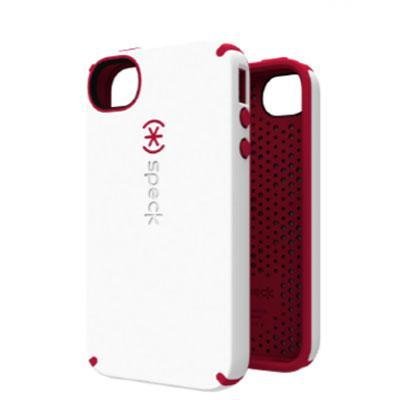 Speck Products CandyShell Satin Case for iPhone 4/4S - 1 Pack - Carrying Case - Retail Packaging - White/Pomodoro