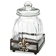 Small Fleur de Lis Glass Canister