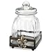 Small Fleur de Lis Glass Canister
