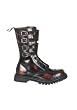 Eyelet Black Leather Steel Toed Calf Boot Men'S Size Shoe With 4 Buckles