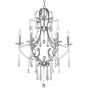 Chrome and Clear Crystal Six-Light Chandelier