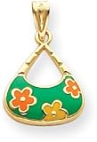 Handbag/Pocketbook/Purse Enamel Charm, 14K Yellow Gold