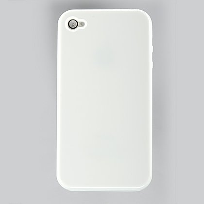 Photo Premium White TPU Flexi Soft Gel Skin for Apple iPhone4, 4th Generation, 4th Gen - Black