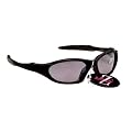RayZor Professional Lightweight UV400 Black Sports Wrap Golf Sunglasses, With a Smoked Mirrored Anti-Glare Lens