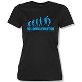 VOLLEYBALL EVOLUTION -Damen T-Shirt Schwarz / Blau Gr. M