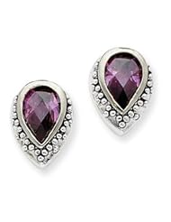 Sterling Silver and Vermeil Purple CZ Earrings QE2905"