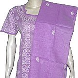India Clothing Womens Cotton Salwar Kameez Chikan Embroidery Purple Size S (nslk163)