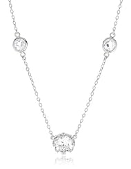 CZ by Kenneth Jay Lane "Classic Cubic Zirconia" Crown and Stations Neck