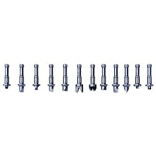 Mitutoyo 116-830 Interchangeable V-Anvil And Conical Spindle Tip Set For Metric And Unified Screw, 6 Pieces
