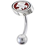 National Football League Logo Top Mount Curved Belly Ring - San Francisco 49ers