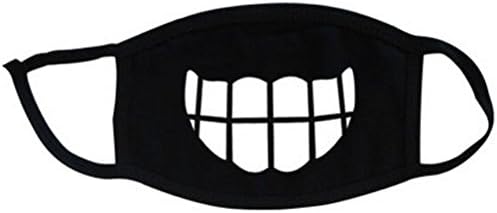 Super Hunter Outdoor Protective Cartoon Teeth Cotton Face Mouth Mask Suitable for Adults (#3 Black)