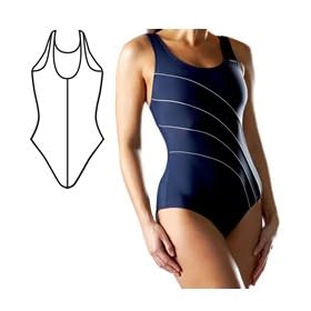 Maru - Piped Low Leg Nova Aqua Classic Swimsuit / Swimming Costume