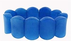 Thick Cushion Stretch Bracelet - Blue Quartz