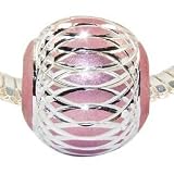 LovingtheBead © 'Glitter Me Pink' Glitter Ball Slide-on & slide-off Bead Charm