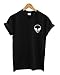 Mars NY Women's Alien Smiling Crewneck T-Shirt Medium Black