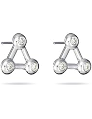 0.36 Cts Diamond Three Stone Earrings in 18K White Gold