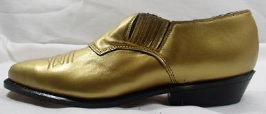 Gold Italian Leather Ankle Boots