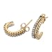 14k Two Tone Gold White and Yellow Diamond Hoop Huggies Earrings (GH, SI-I, 0.50 carat)