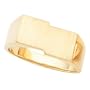 14K Yellow Gold Men's Signet Ring With Brush Finished Top