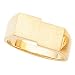 Jewelry : 14K White Gold Men's Signet Ring With Brush Finished Top
