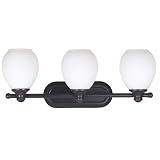31Dla2i0GkL. SL160  Kenroy Home 80263ORB Milne Three Light Vanity Light With 6 Inch Shades, Oil Rubbed Bronze
