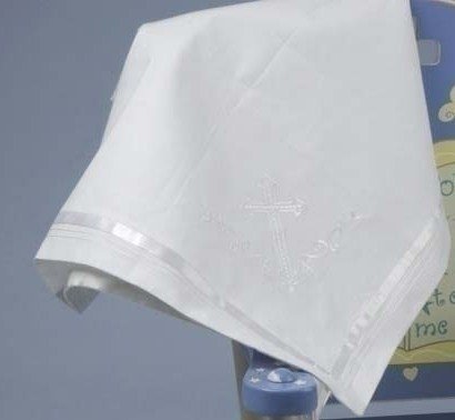 Baptismal Blanket New Baby Baptism Christening Dedication White with Cross