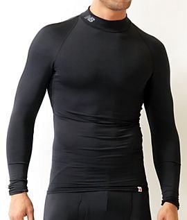 New Balance Mens Compression Mock Neck, Grey, X-Large