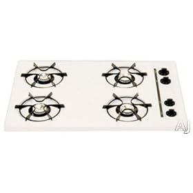 Summit : WTL053 30in Gas Cooktop with 4 Open Burners and Electronic Ignition: White