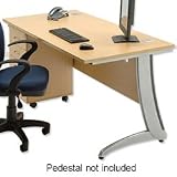 Influx Curva 1800 Desk Rectangular Curved Silver Legs W1800xD800xH735mm Maple