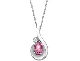 Pink Tourmaline and Diamond Pendant In White Gold
