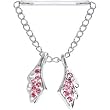 Invisible Bioplast Pink Gem Wings Sterling Silver Nipple Shield