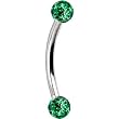 Green Ultra Glitter Acrylic Eyebrow Ring
