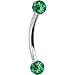 Green Ultra Glitter Acrylic Eyebrow Ring