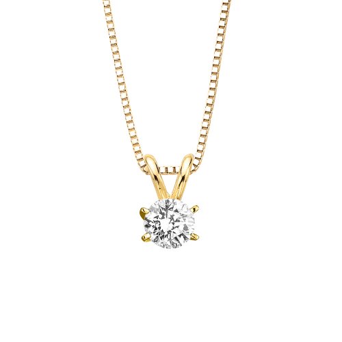 0.26 ct. G - SI2 EGL Certified Round Brilliant Cut Diamond Solitaire Pendant with Chain