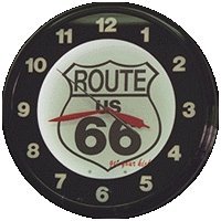 Route 66 Highway Neon Wall Clock 20 Inch Made In USA New