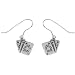 Sterling Silver Oxidized Cards Charm Drop Earrings