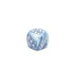 Mother of Pearl 12mm d6 Blue/silver Pipped Dice