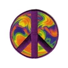 Embroidered Iron On Patch EP720 - Tie Dye Peace Sign