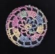 Pastels Multi Floral Crocheted Hair Bun Cover- MEDIUM