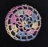 Pastels Multi Floral Crocheted Hair Bun Cover- MEDIUM